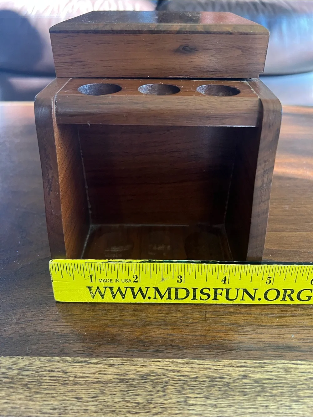 Vintage Fairfax Classic Wood 6-Pipe Holder/Display with Humidor Box